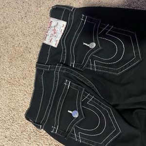 Black with White stitching True Religion jeans size 30